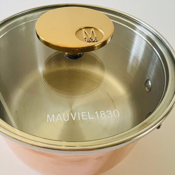 MAUVIEL 1.9QT M Triply Copper Sauce Pan with Glass Lid - Picture 2 of 8